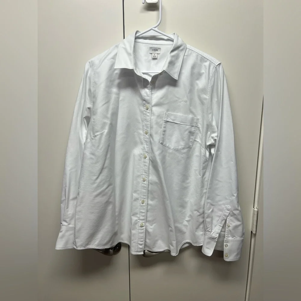 J. Crew White Button-Down Shirt